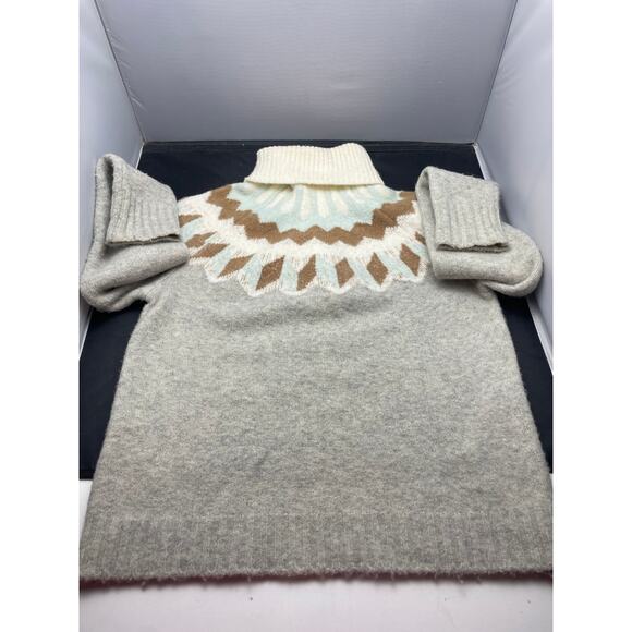 J Crew Fair Isle Turtleneck Sweater Size S Supersoft Alpaca Wool Blend - Picture 1 of 6